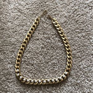 Gold chain and pearl necklace